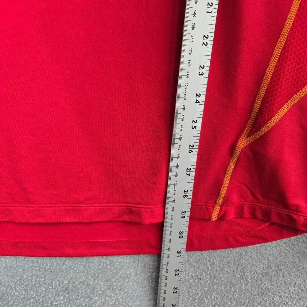 Marmot Men Sweatshirt Large Red 1/2 Zip Pockets Thumbholes Mock‎ Neck Pullover